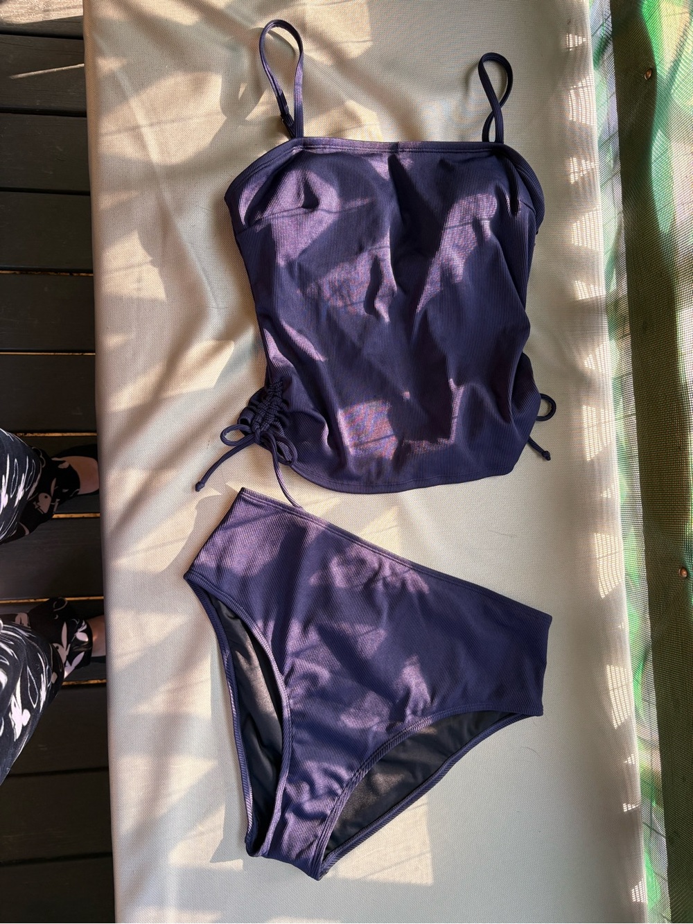 Cupshe Navy Blue Two-Piece Tankini Swim Set